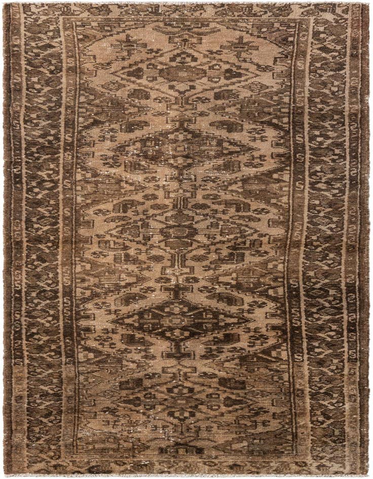 Detail image of 3' 4 x 8' 9 Hand Knotted Ultra Vintage Persian Wool Runner Rug