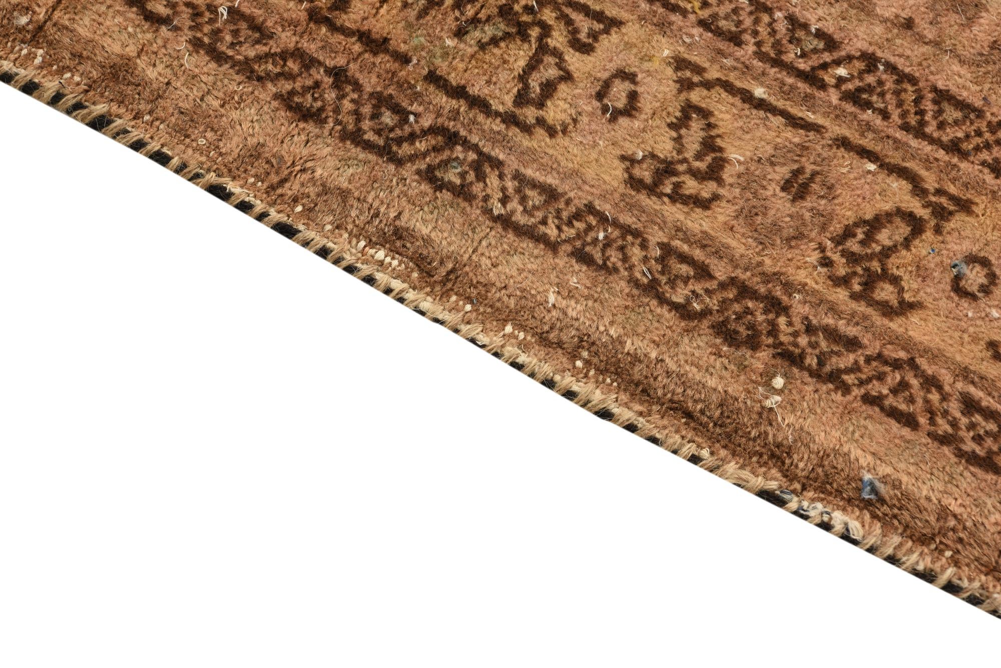 3' 9 x 9' 8 Hand Knotted Ultra Vintage Persian Wool Runner Rug