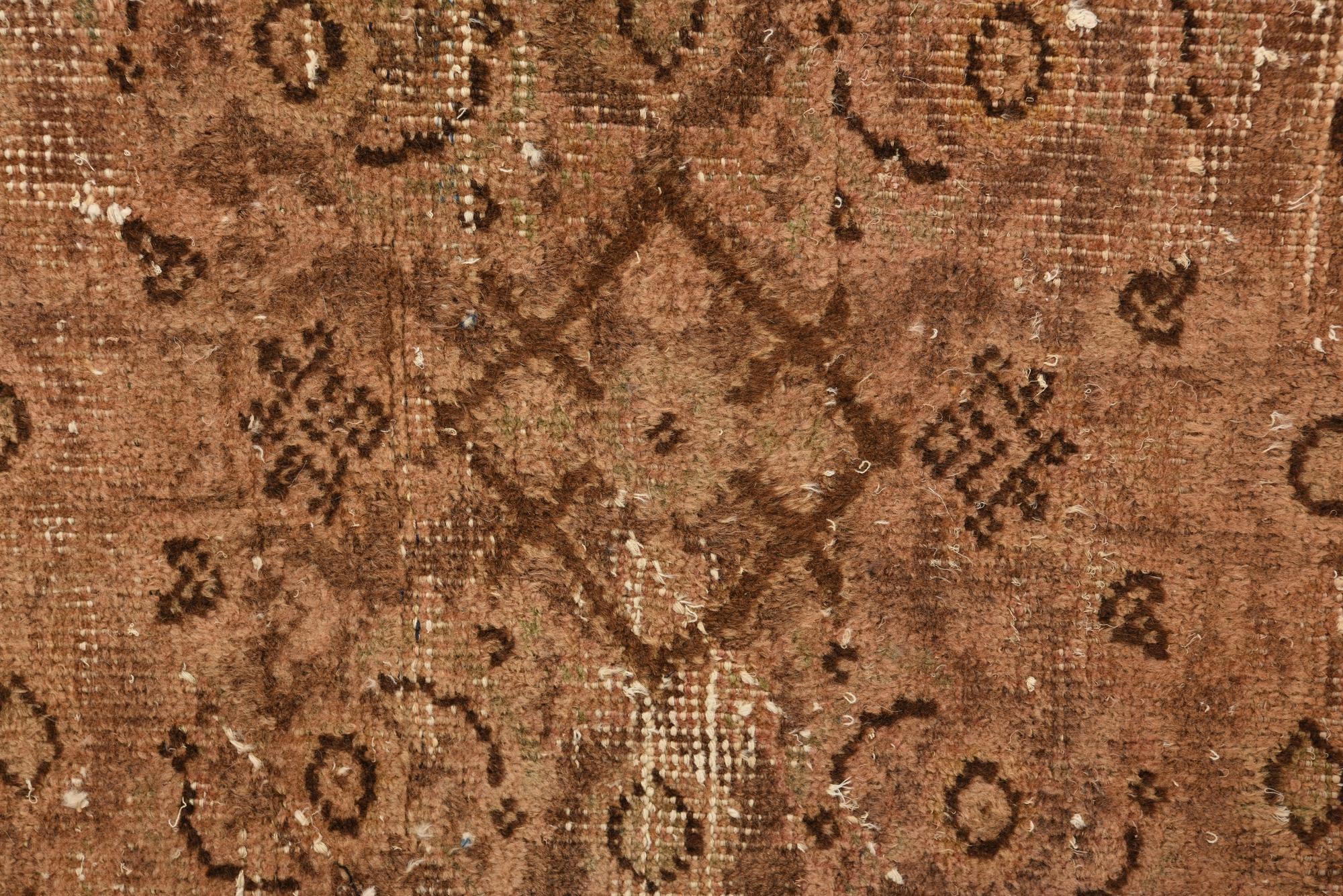 3' 9 x 9' 8 Hand Knotted Ultra Vintage Persian Wool Runner Rug