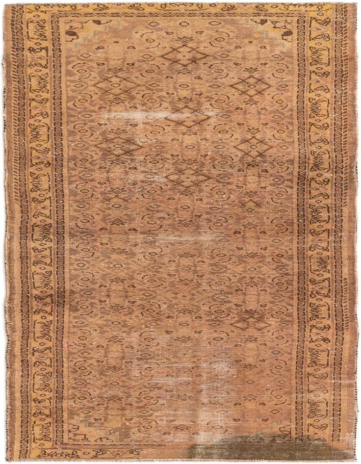 Detail image of 3' 9 x 9' 8 Hand Knotted Ultra Vintage Persian Wool Runner Rug