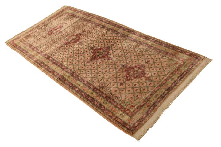 3' 5 x 6' 10 Hand Knotted Ultra Vintage Persian Wool Runner Rug