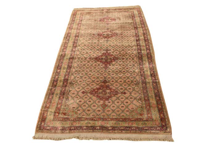3' 5 x 6' 10 Hand Knotted Ultra Vintage Persian Wool Runner Rug