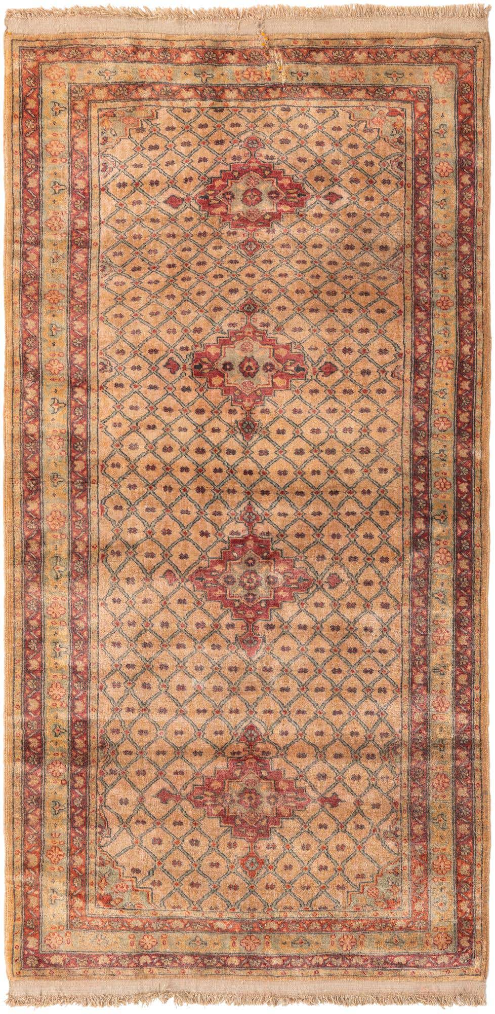 3' 5 x 6' 10 Hand Knotted Ultra Vintage Persian Wool Runner Rug
