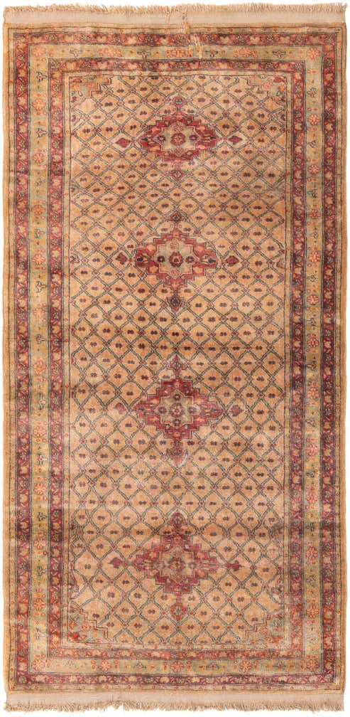 3' 5 x 6' 10 Hand Knotted Ultra Vintage Persian Wool Runner Rug