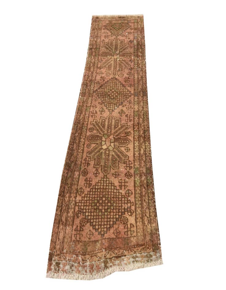 Detail image of 2' 3 x 6' 8  Hand Knotted Ultra Vintage Persian Wool Runner Rug