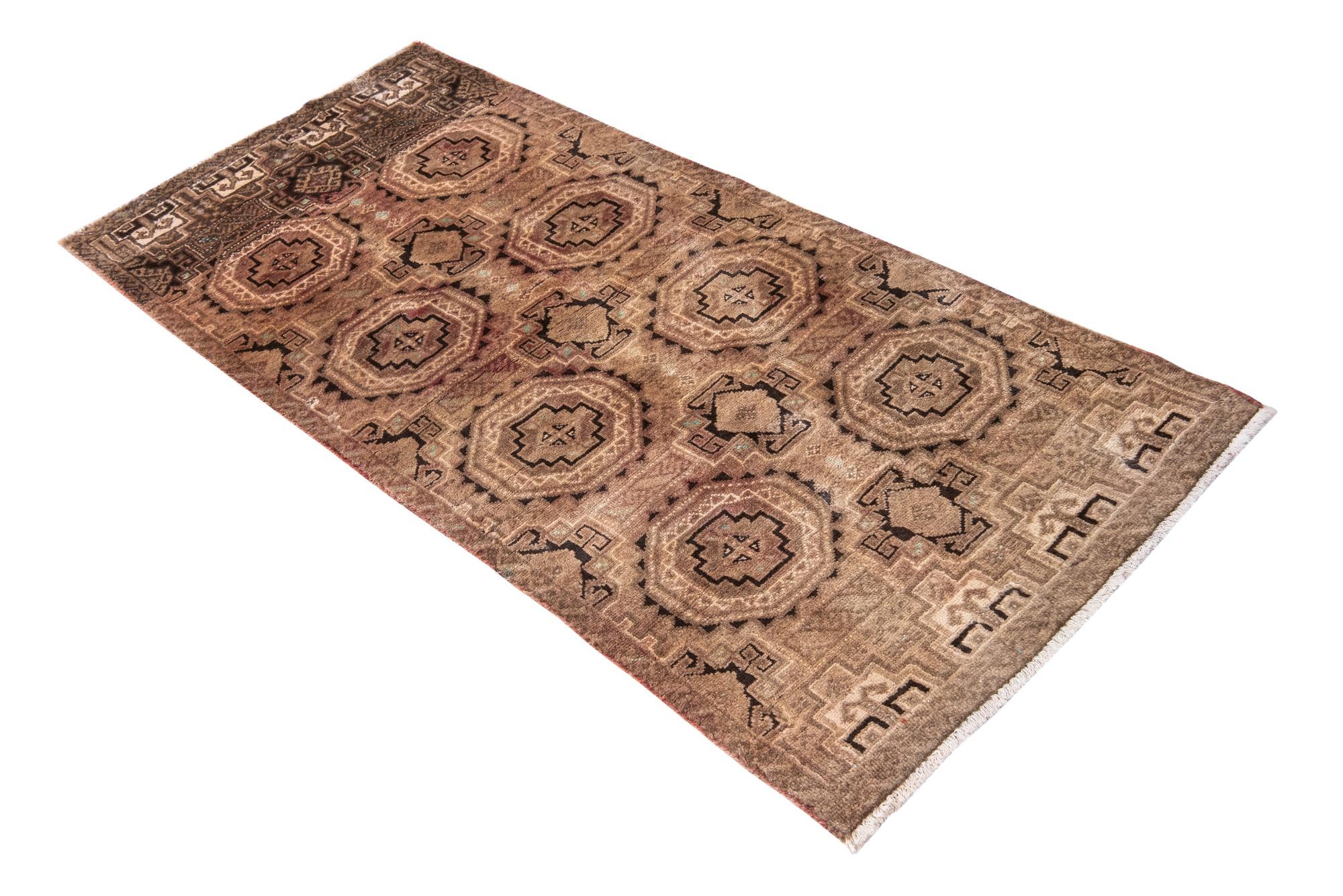 2' 6 x 5' 4 Hand Knotted Ultra Vintage Persian Wool Runner Rug