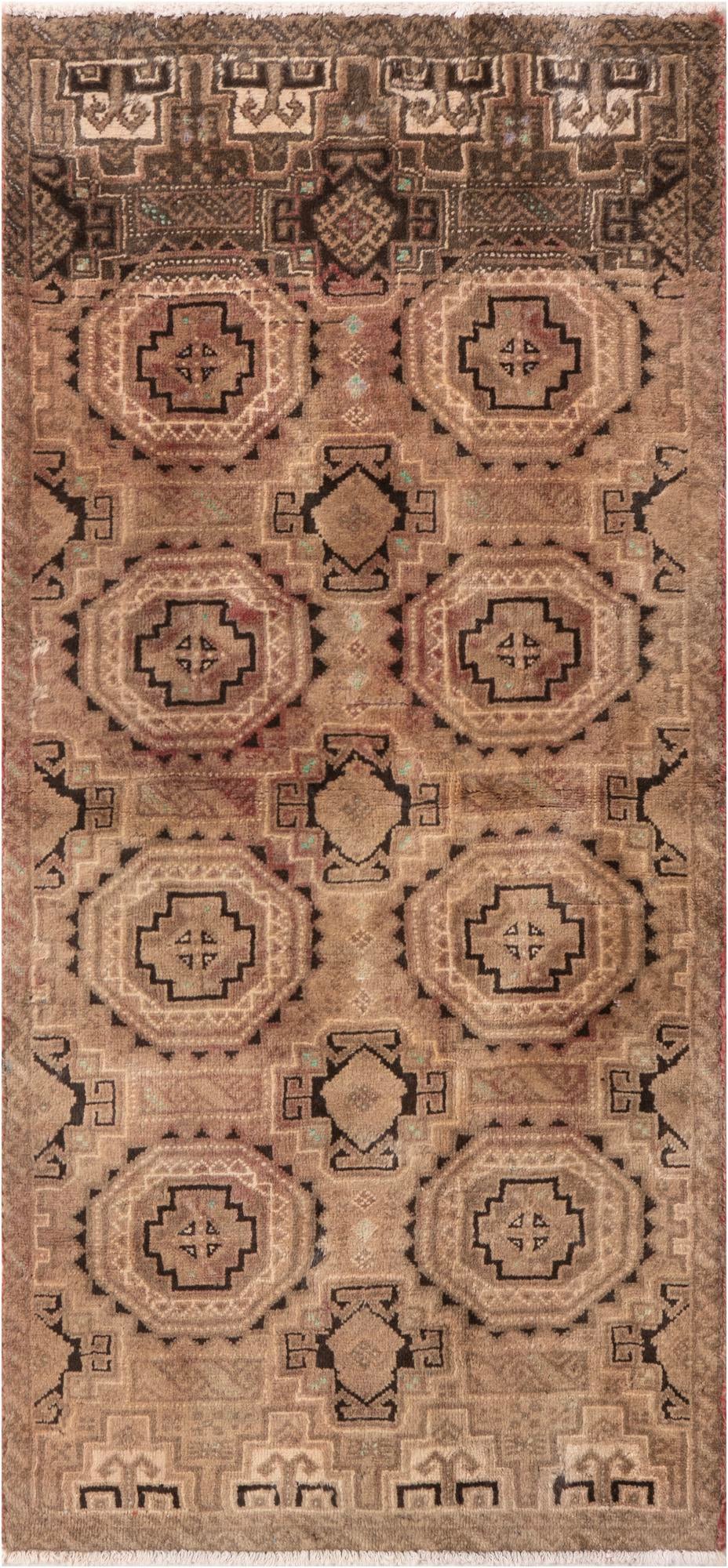 2' 6 x 5' 4 Hand Knotted Ultra Vintage Persian Wool Runner Rug