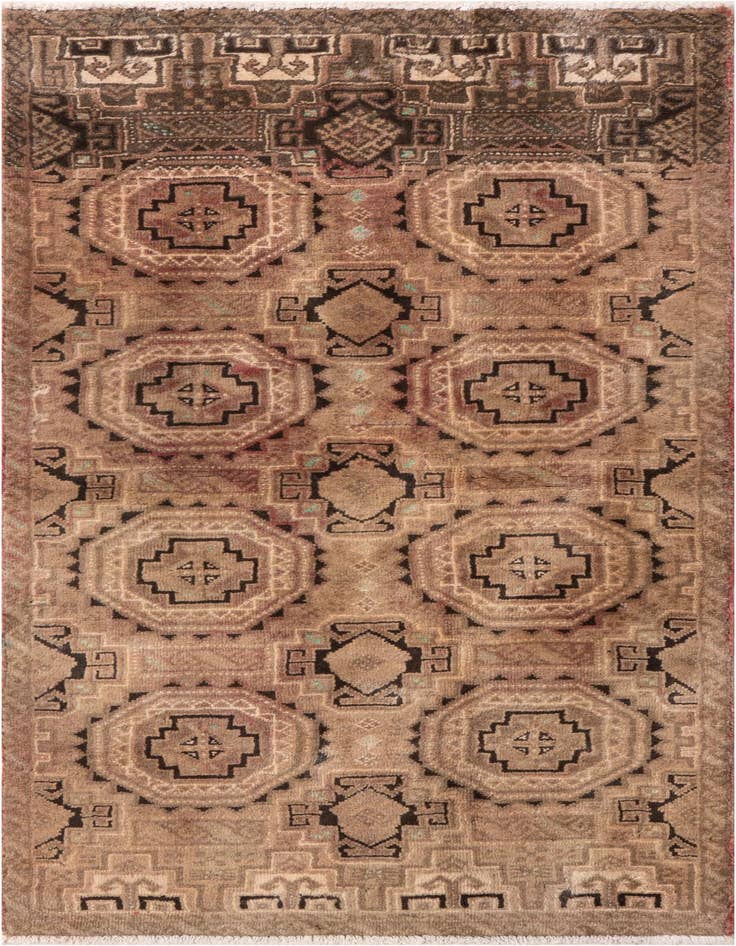 Detail image of 2' 6 x 5' 4 Hand Knotted Ultra Vintage Persian Wool Runner Rug