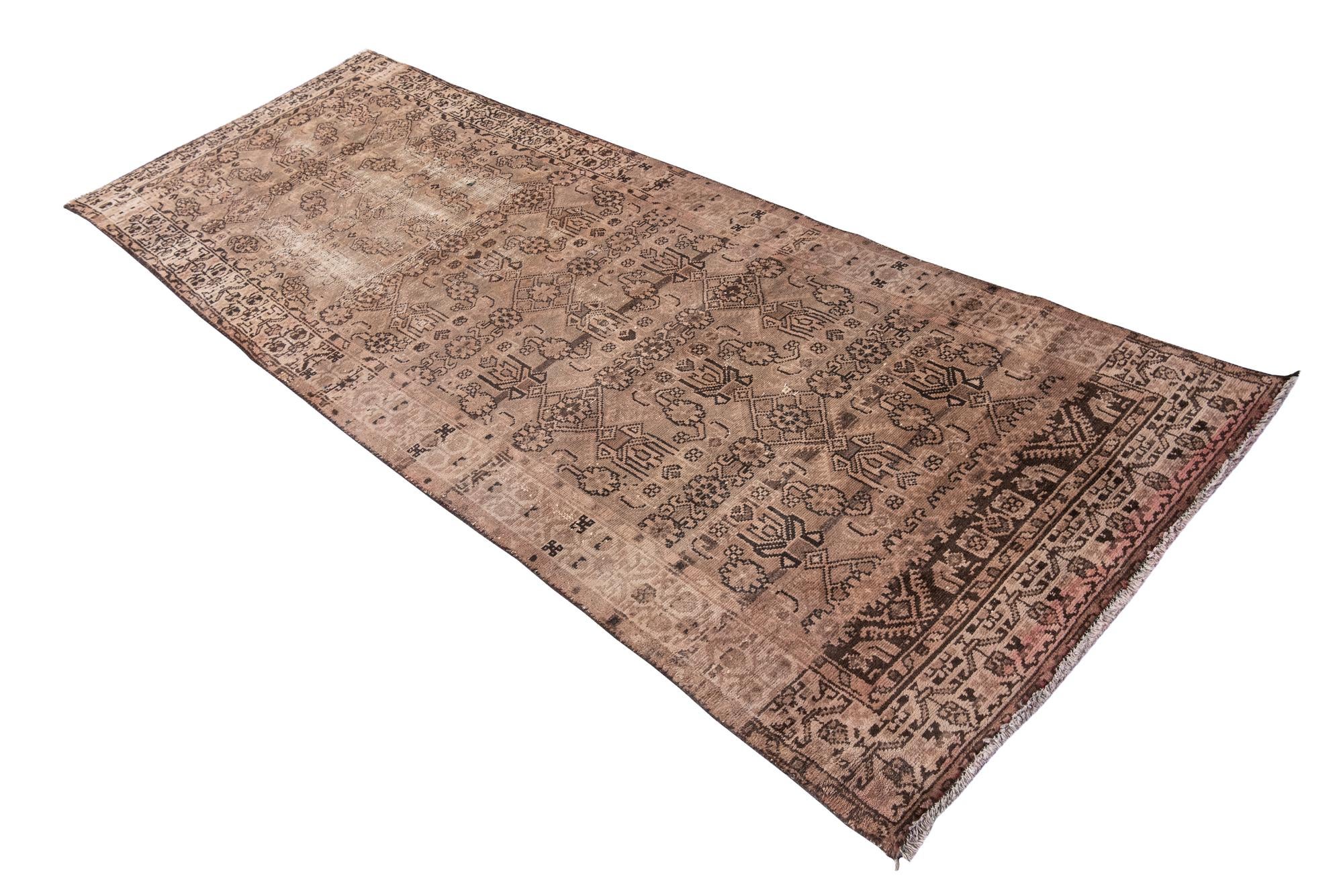 3' 5 x 9' 5 Hand Knotted Ultra Vintage Persian Wool Runner Rug