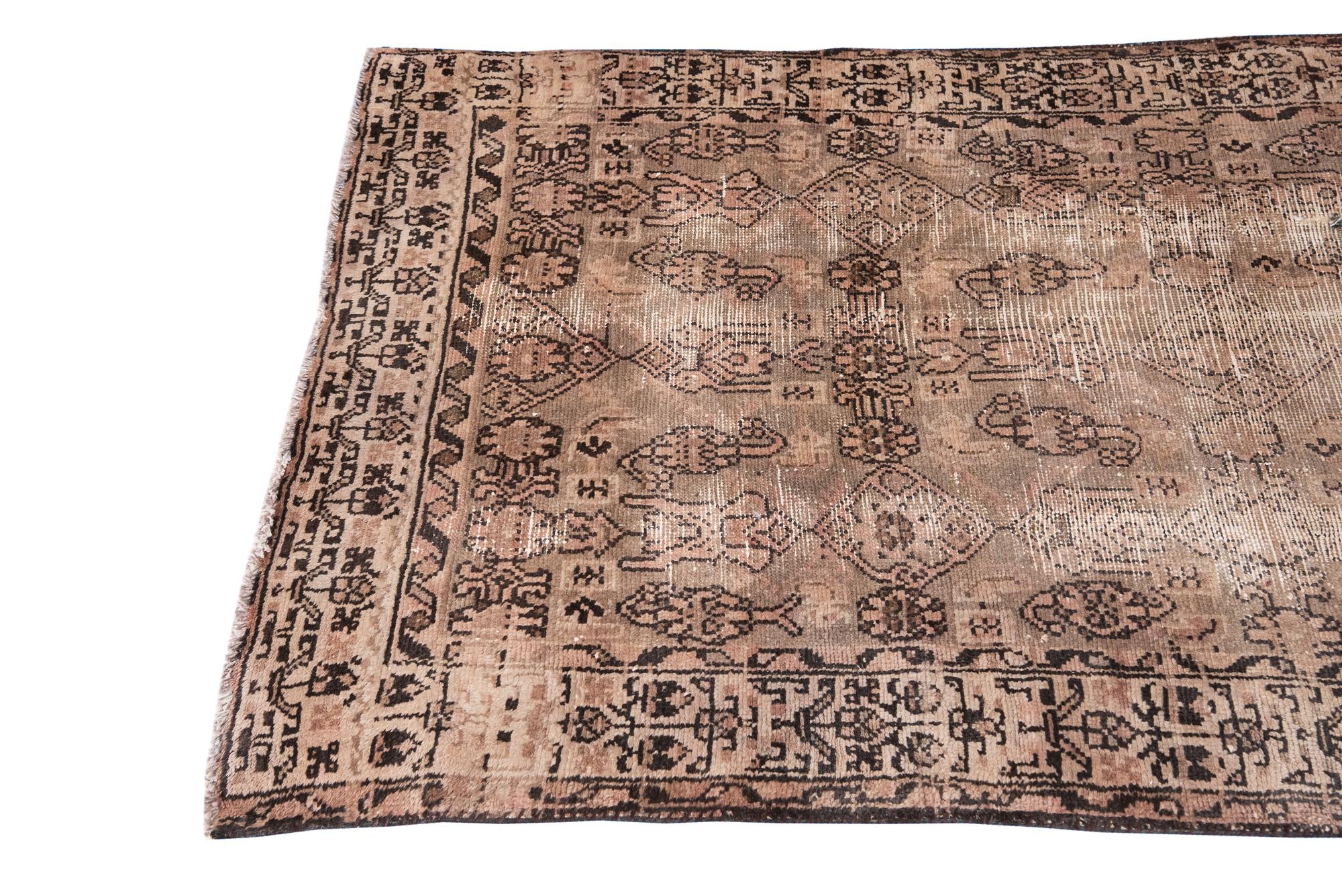 3' 5 x 9' 5 Hand Knotted Ultra Vintage Persian Wool Runner Rug