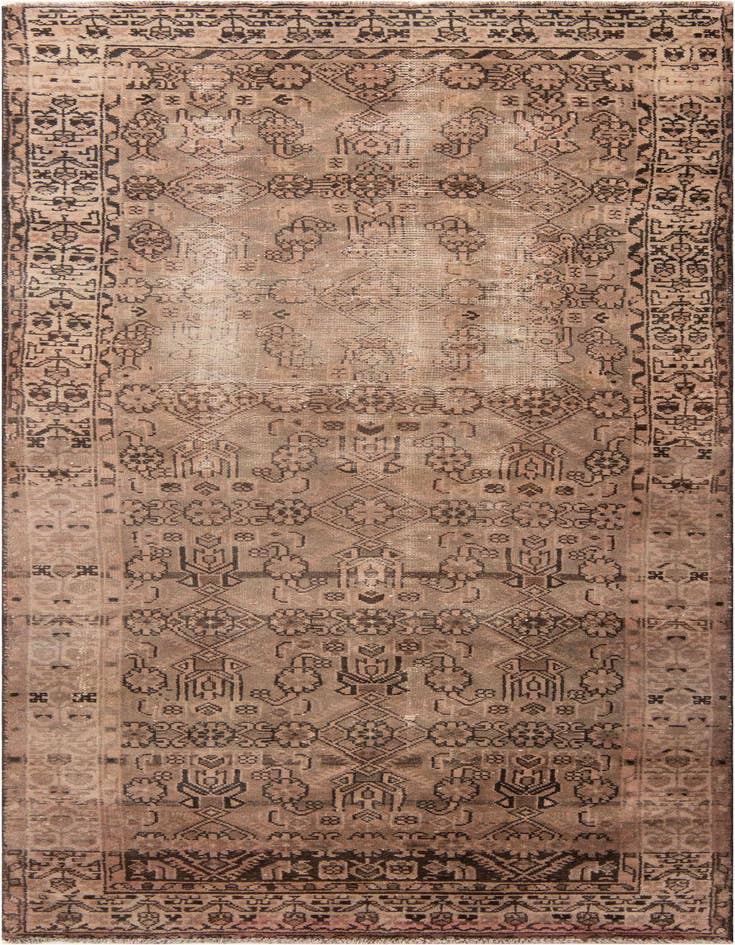 Detail image of 3' 5 x 9' 5 Hand Knotted Ultra Vintage Persian Wool Runner Rug