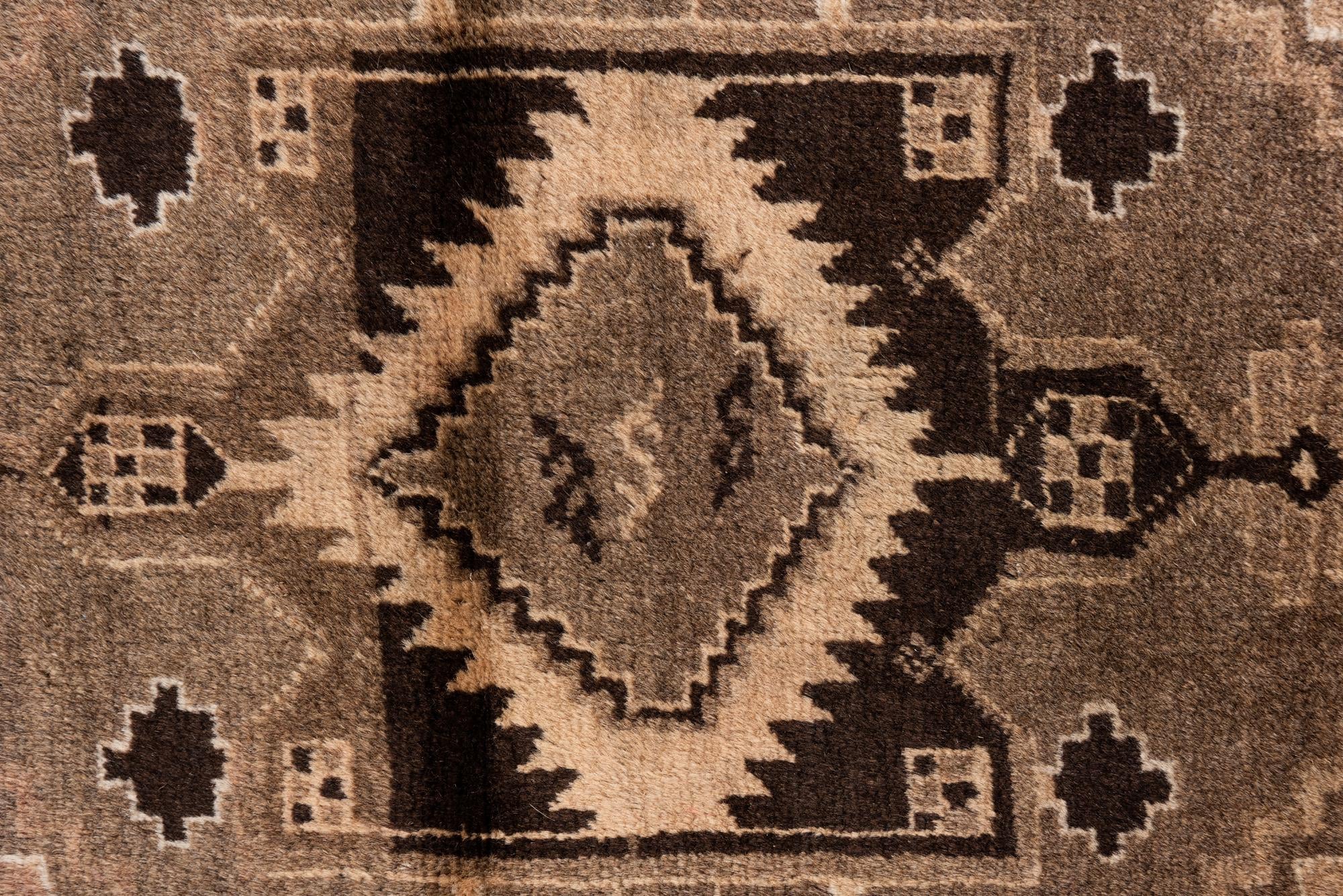 3' 7 x 7' 3 Hand Knotted Ultra Vintage Persian Wool Runner Rug