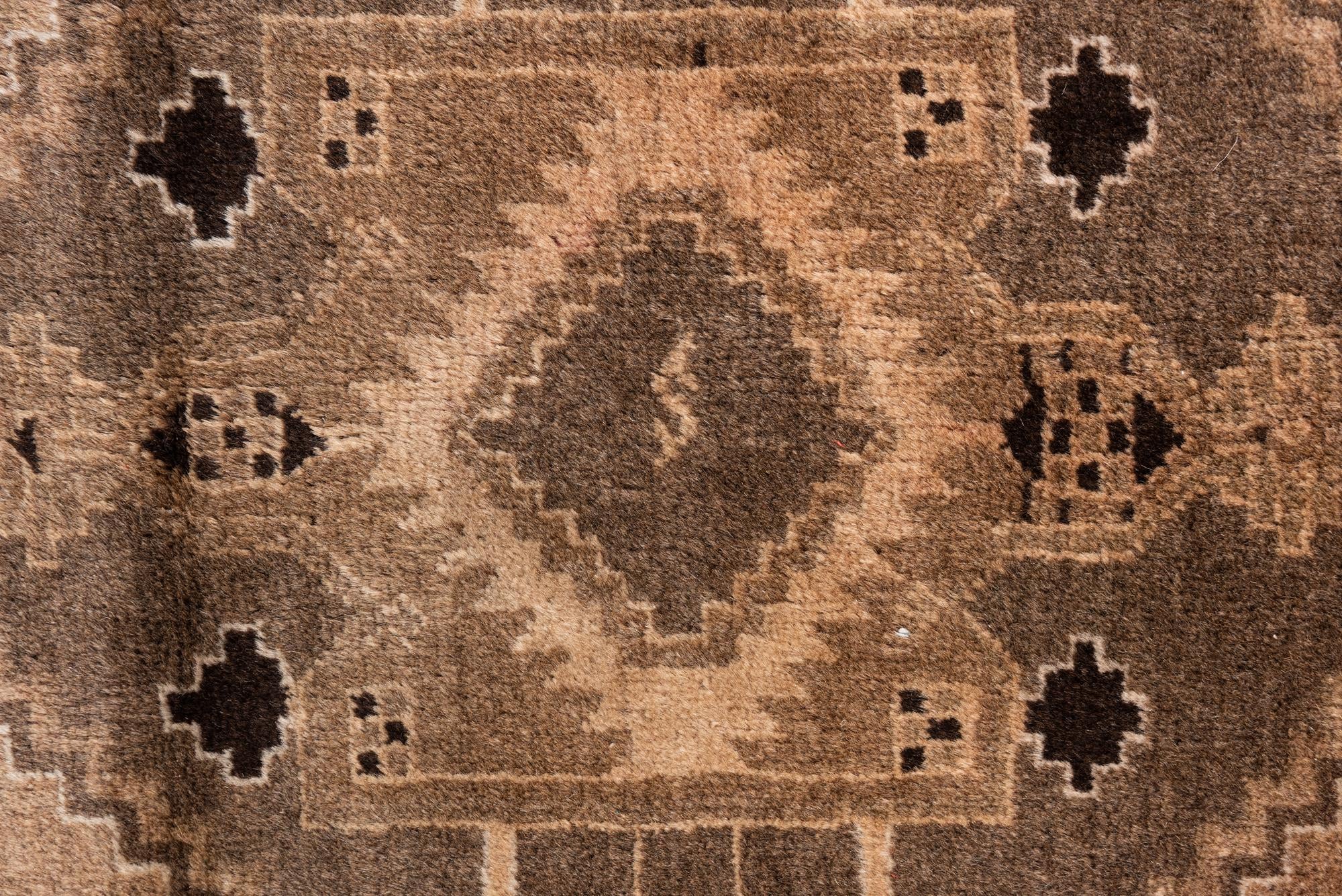 3' 7 x 7' 3 Hand Knotted Ultra Vintage Persian Wool Runner Rug