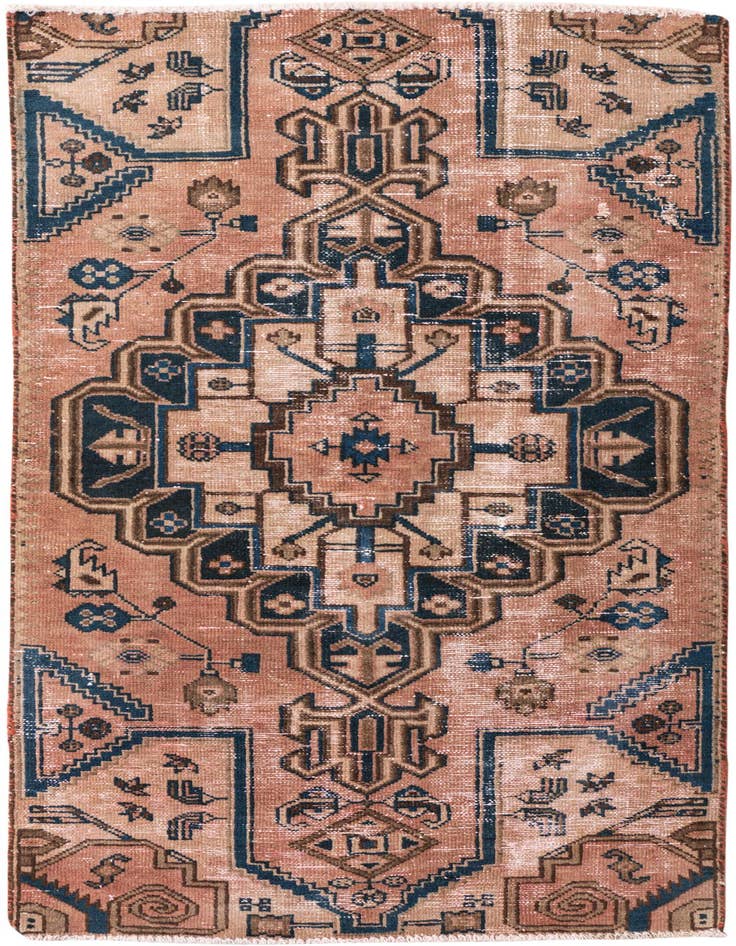 Detail image of 2' 10 x 5' 10 Hand Knotted Ultra Vintage Persian Wool Runner Rug
