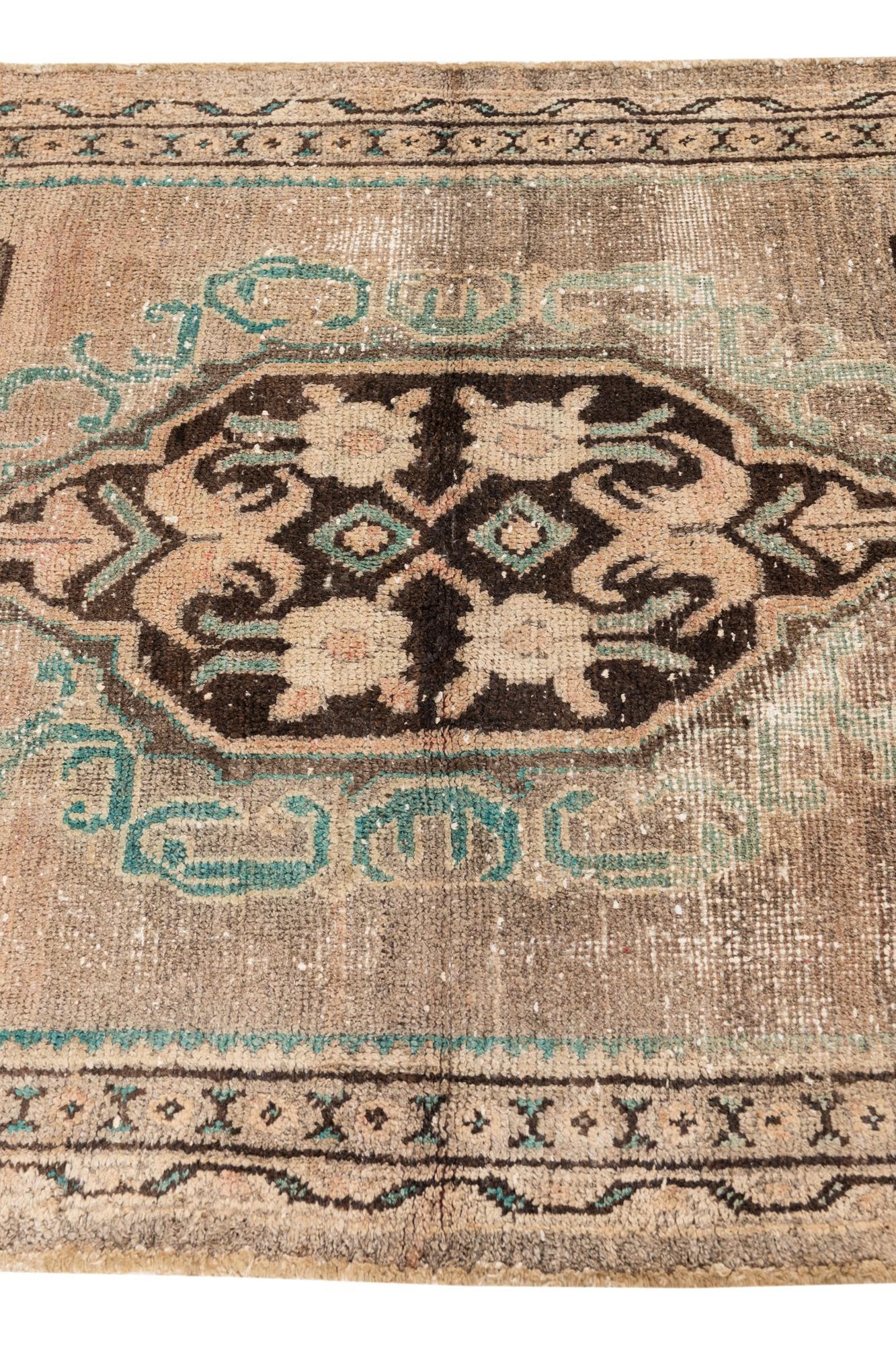 3' 9 x 8' 4 Hand Knotted Ultra Vintage Persian Wool Runner Rug