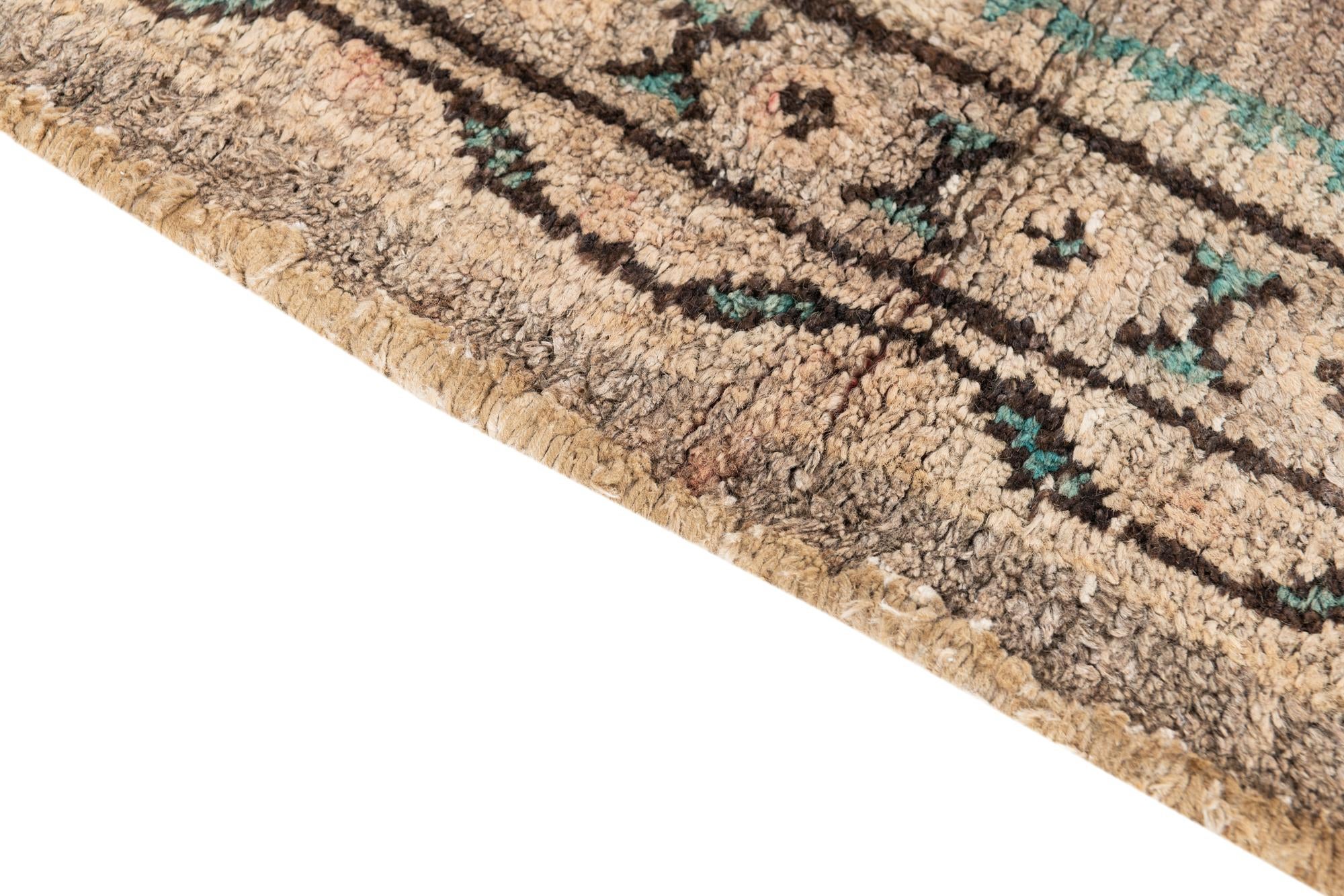 3' 9 x 8' 4 Hand Knotted Ultra Vintage Persian Wool Runner Rug