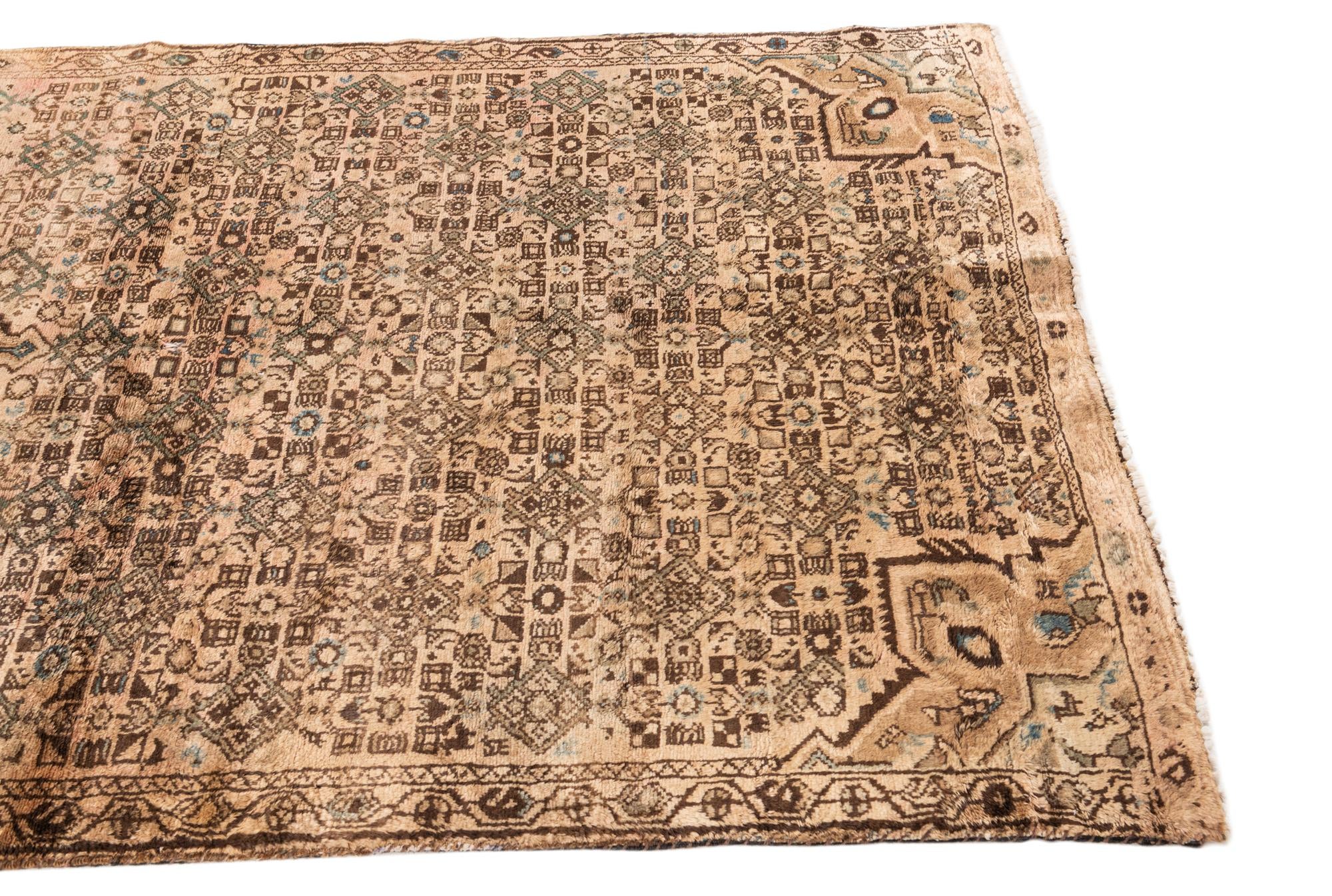 4' 5 x 10' Hand Knotted Ultra Vintage Persian Wool Runner Rug