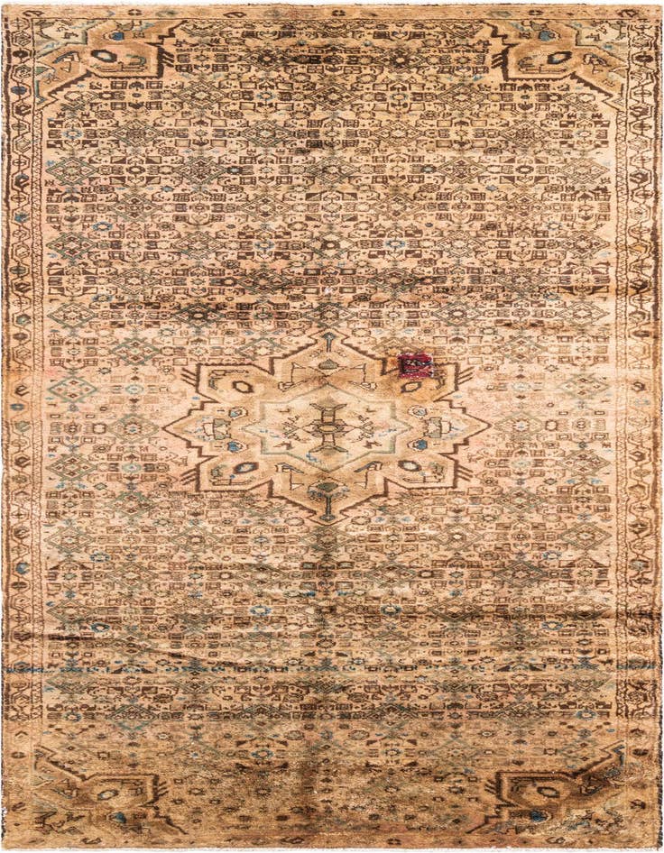 Detail image of 4' 5 x 10' Hand Knotted Ultra Vintage Persian Wool Runner Rug