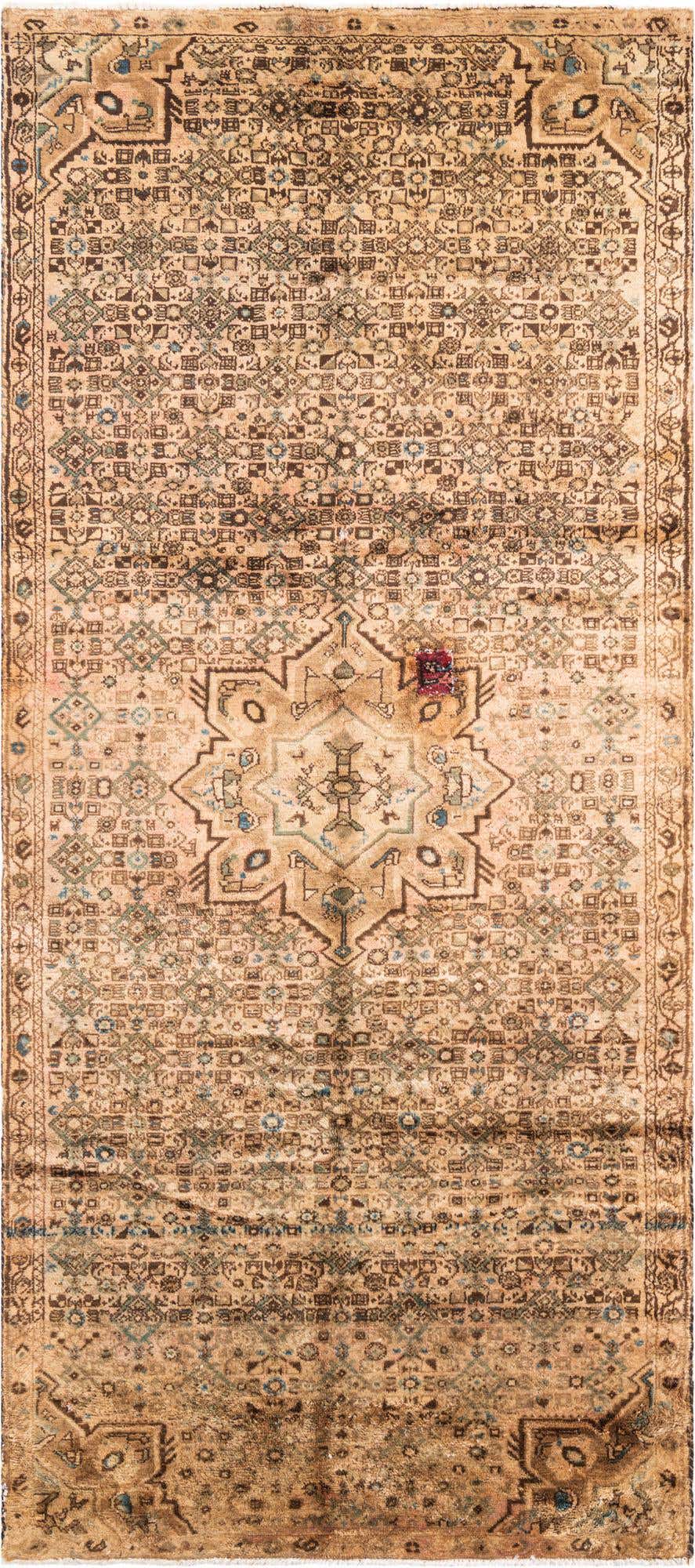 4' 5 x 10' Hand Knotted Ultra Vintage Persian Wool Runner Rug