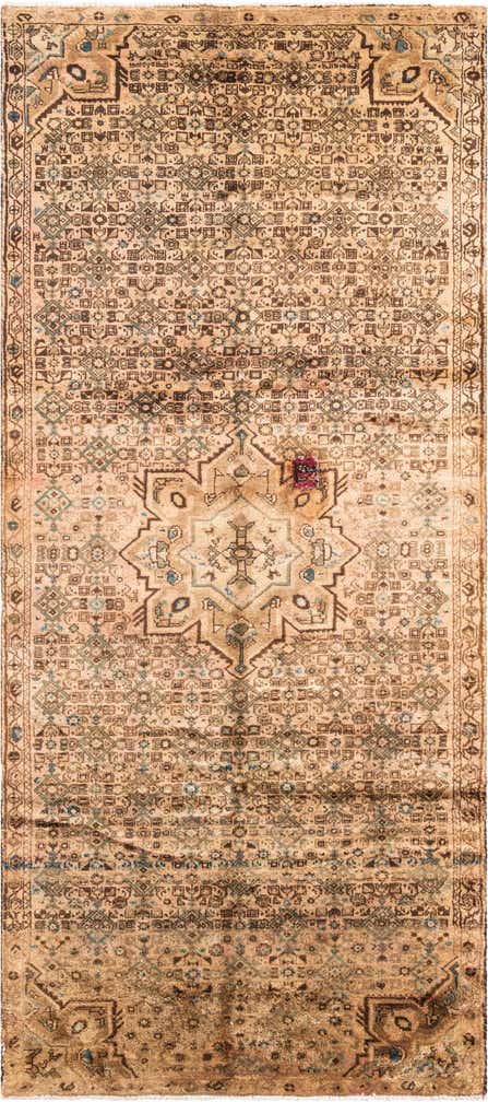 4' 5 x 10' Hand Knotted Ultra Vintage Persian Wool Runner Rug
