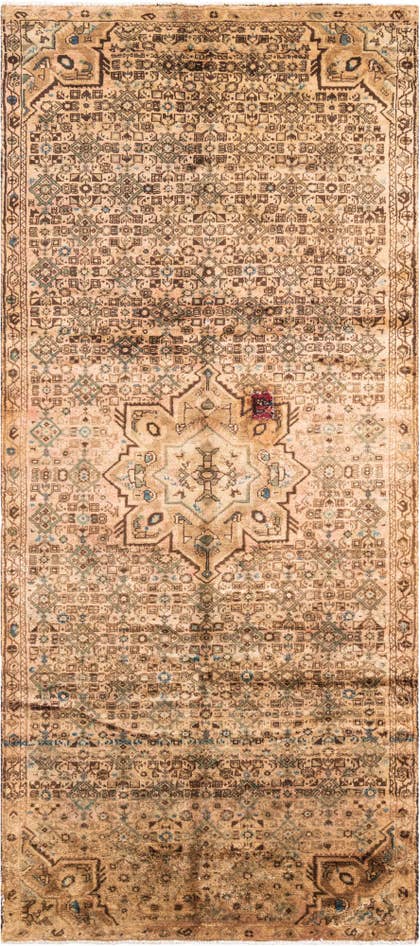 Detail image of 4' 5 x 10' Hand Knotted Ultra Vintage Persian Wool Runner Rug
