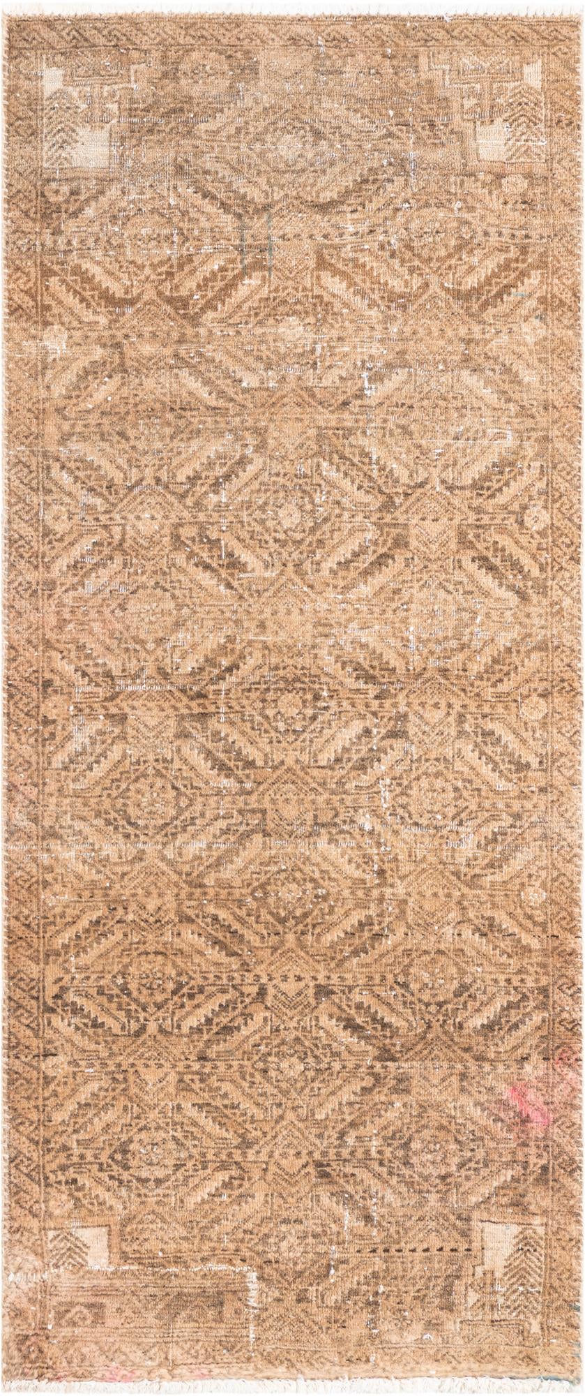 2' 4 x 5' 5 Hand Knotted Ultra Vintage Persian Wool Runner Rug