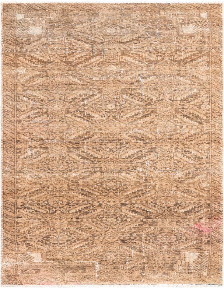 Detail image of 2' 4 x 5' 5 Hand Knotted Ultra Vintage Persian Wool Runner Rug