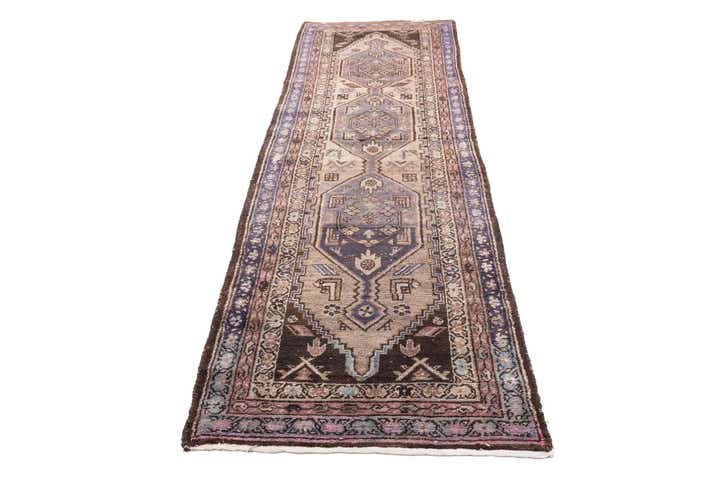 3' 7 x 10' 3 Hand Knotted Ultra Vintage Persian Wool Runner Rug