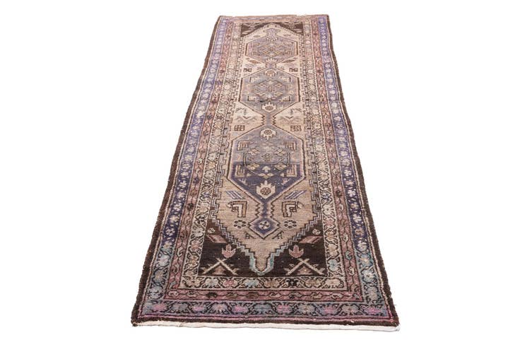 Detail image of 3' 7 x 10' 3 Hand Knotted Ultra Vintage Persian Wool Runner Rug