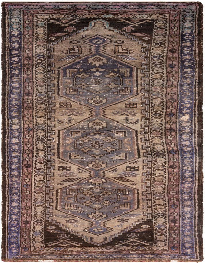 Detail image of 3' 7 x 10' 3 Hand Knotted Ultra Vintage Persian Wool Runner Rug