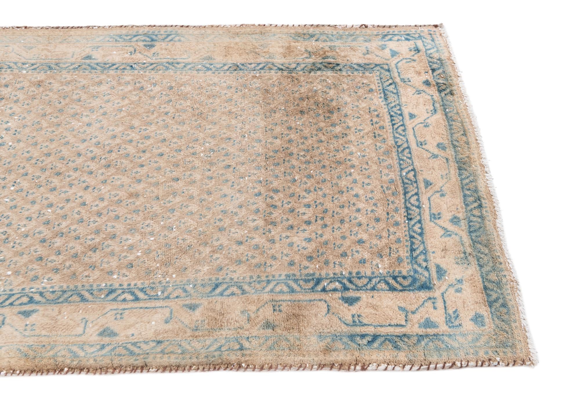 3' 7 x 10' 4 Hand Knotted Ultra Vintage Persian Wool Runner Rug