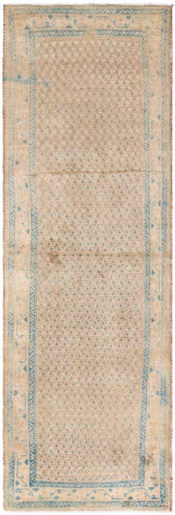 3' 7 x 10' 4 Hand Knotted Ultra Vintage Persian Wool Runner Rug