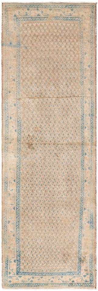 Detail image of 3' 7 x 10' 4 Hand Knotted Ultra Vintage Persian Wool Runner Rug
