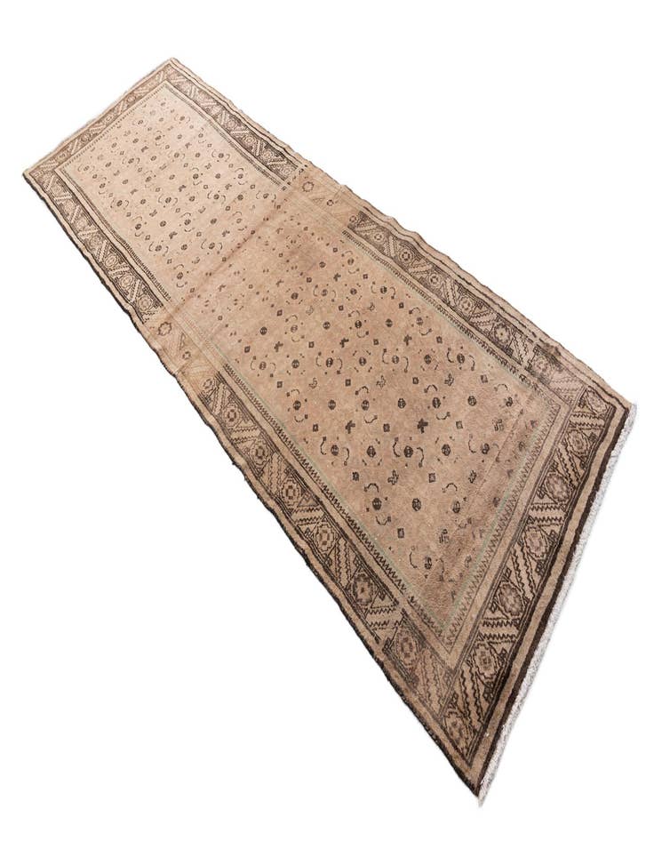 Detail image of 3' 6 x 10' 2  Hand Knotted Ultra Vintage Persian Wool Runner Rug