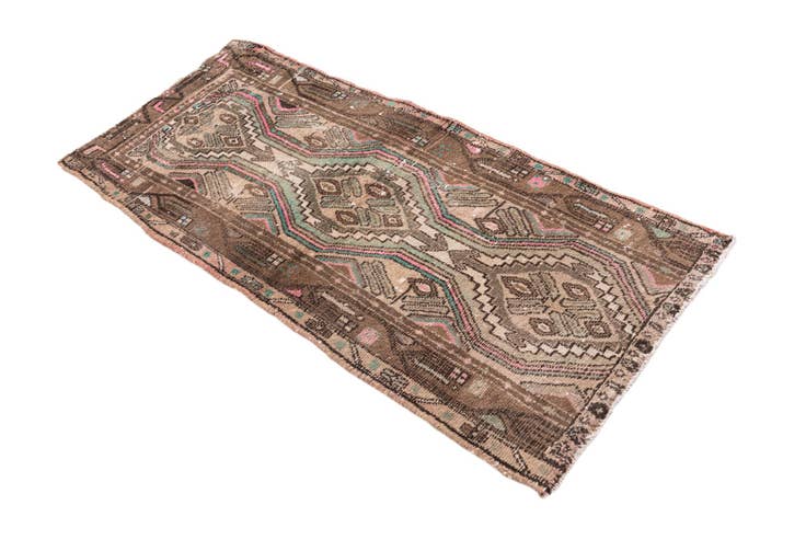 Detail image of 2' 4 x 5' 1 Hand Knotted Ultra Vintage Persian Wool Runner Rug