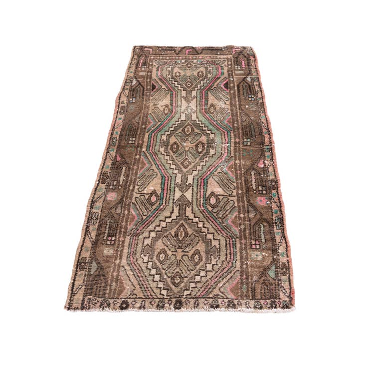 Detail image of 2' 4 x 5' 1 Hand Knotted Ultra Vintage Persian Wool Runner Rug