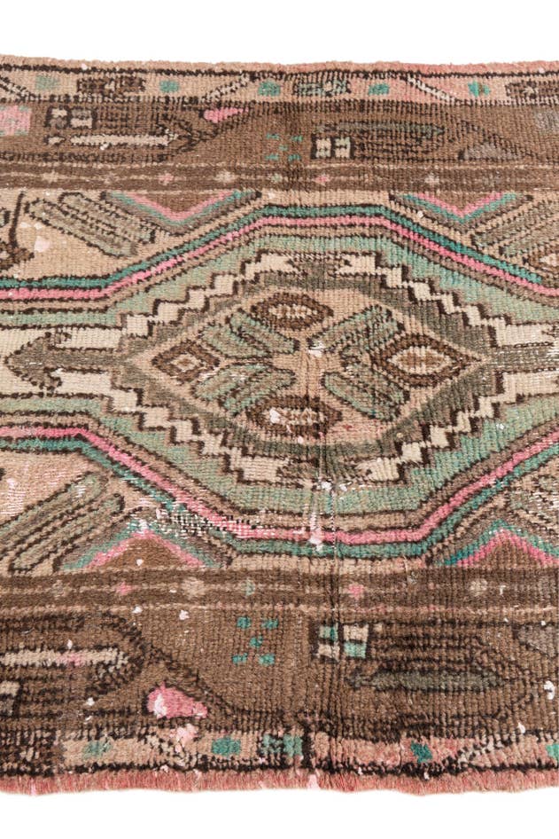 Detail image of 2' 4 x 5' 1 Hand Knotted Ultra Vintage Persian Wool Runner Rug