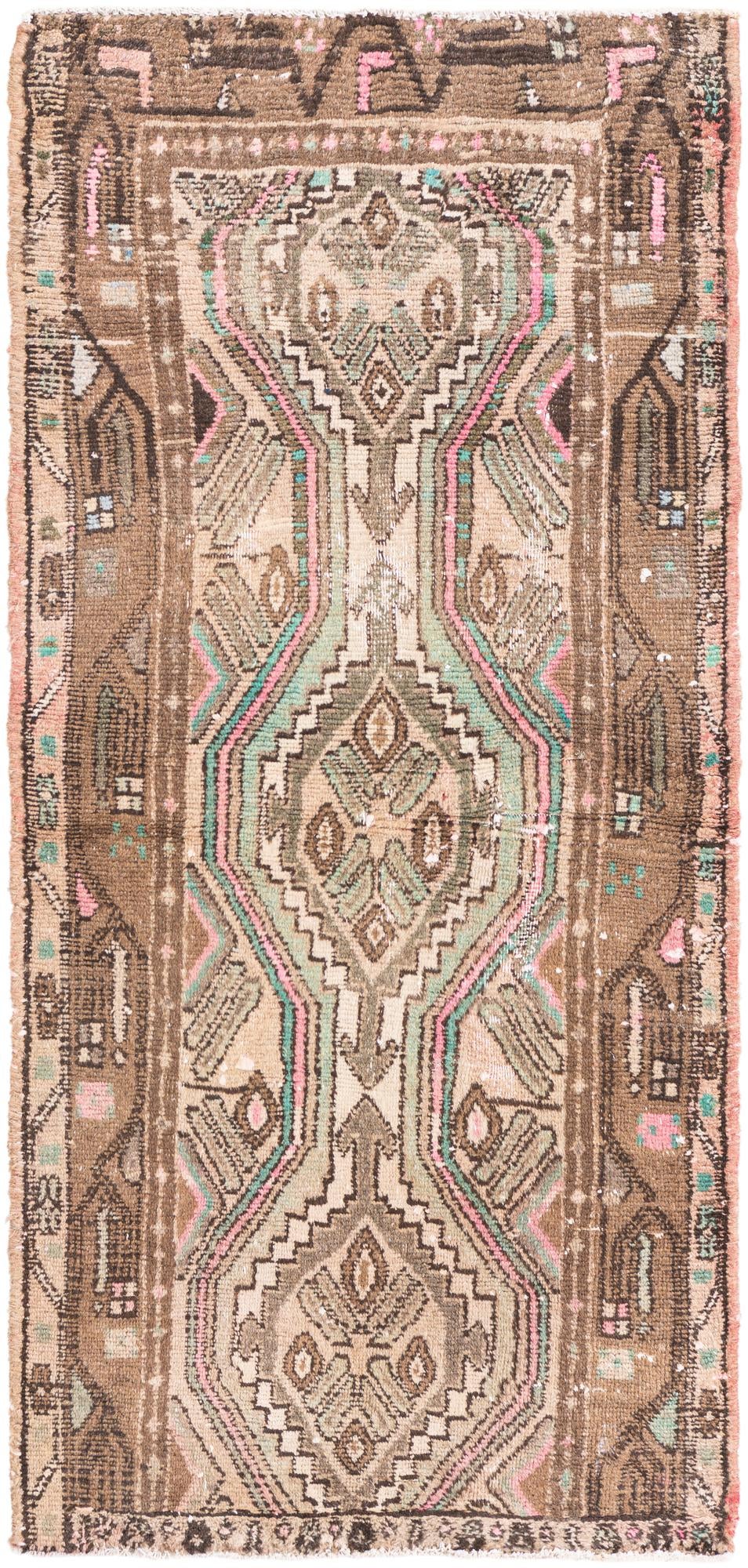 2' 4 x 5' 1 Hand Knotted Ultra Vintage Persian Wool Runner Rug
