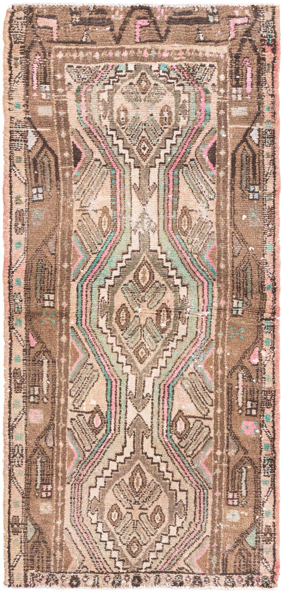 2' 4 x 5' 1 Hand Knotted Ultra Vintage Persian Wool Runner Rug