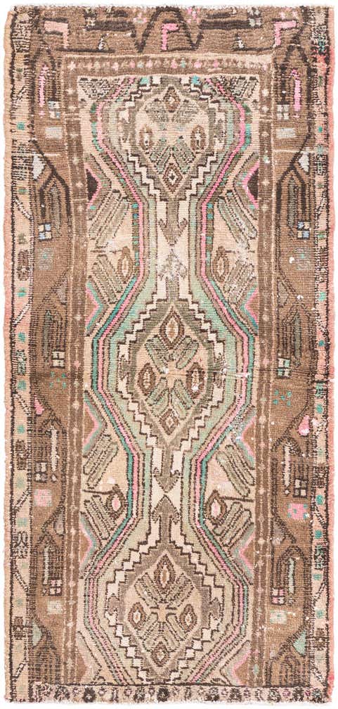 2' 4 x 5' 1 Hand Knotted Ultra Vintage Persian Wool Runner Rug