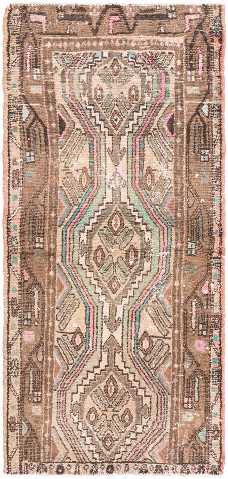 Detail image of 2' 4 x 5' 1 Hand Knotted Ultra Vintage Persian Wool Runner Rug