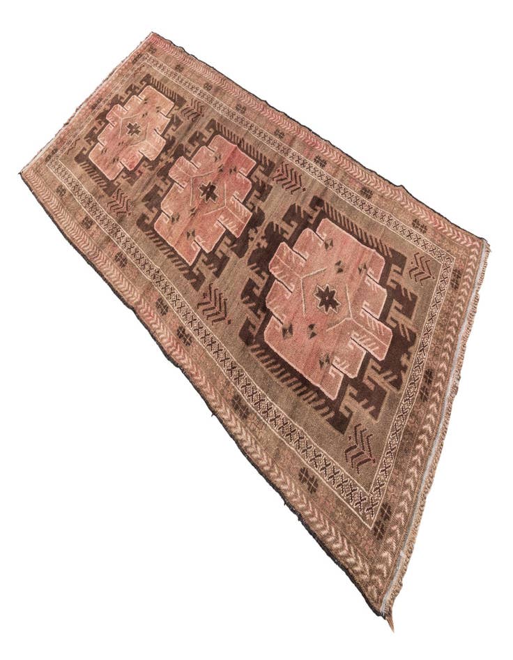 Detail image of 3' 2 x 7' 1  Hand Knotted Ultra Vintage Persian Wool Runner Rug