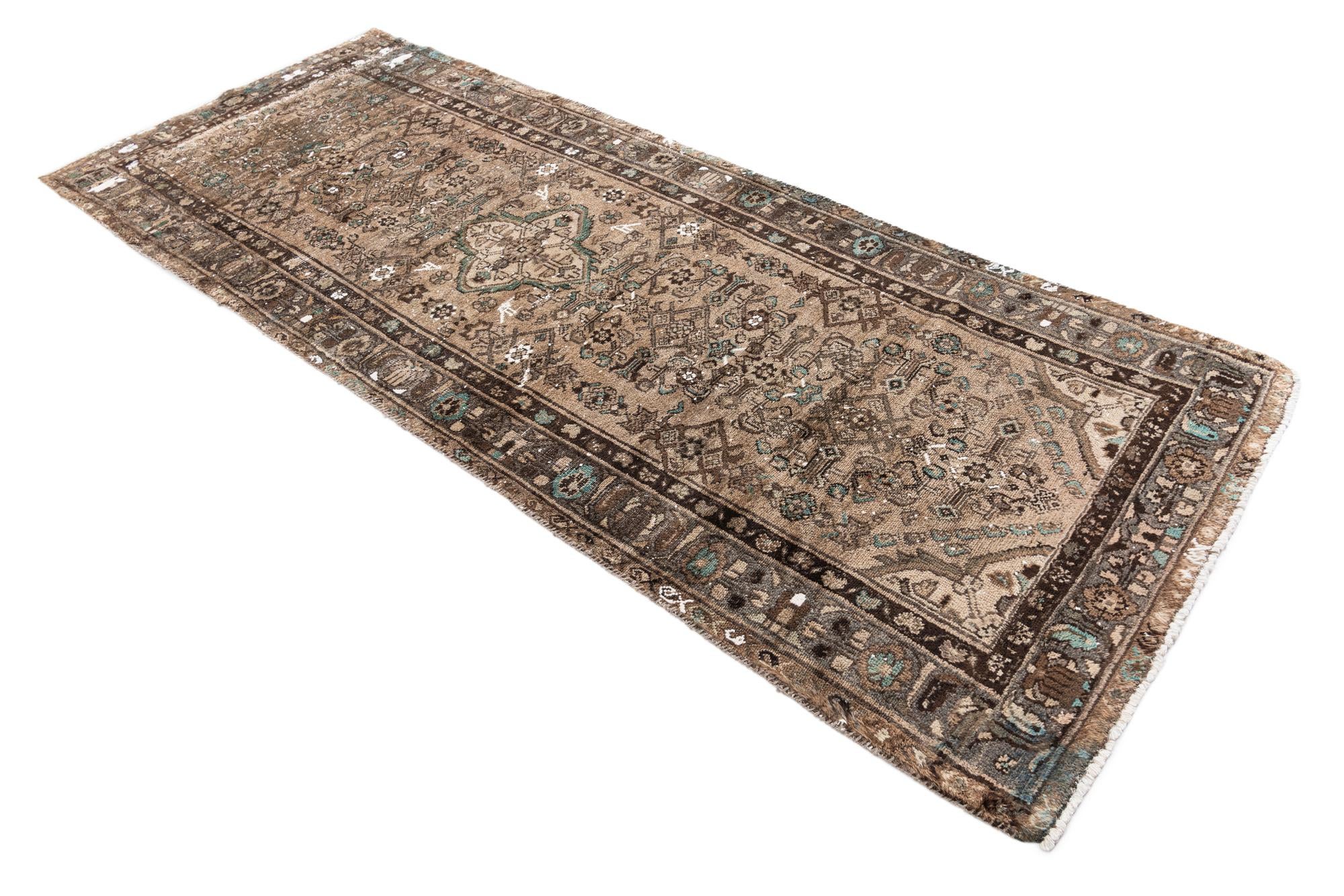 3' 5 x 9' 5 Hand Knotted Ultra Vintage Persian Wool Runner Rug
