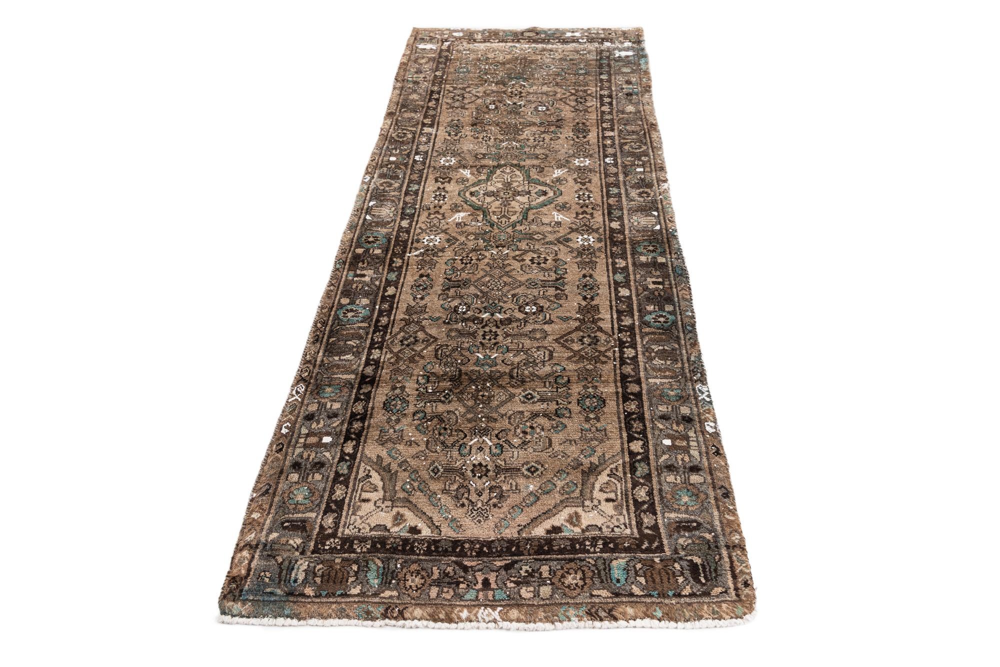 3' 5 x 9' 5 Hand Knotted Ultra Vintage Persian Wool Runner Rug