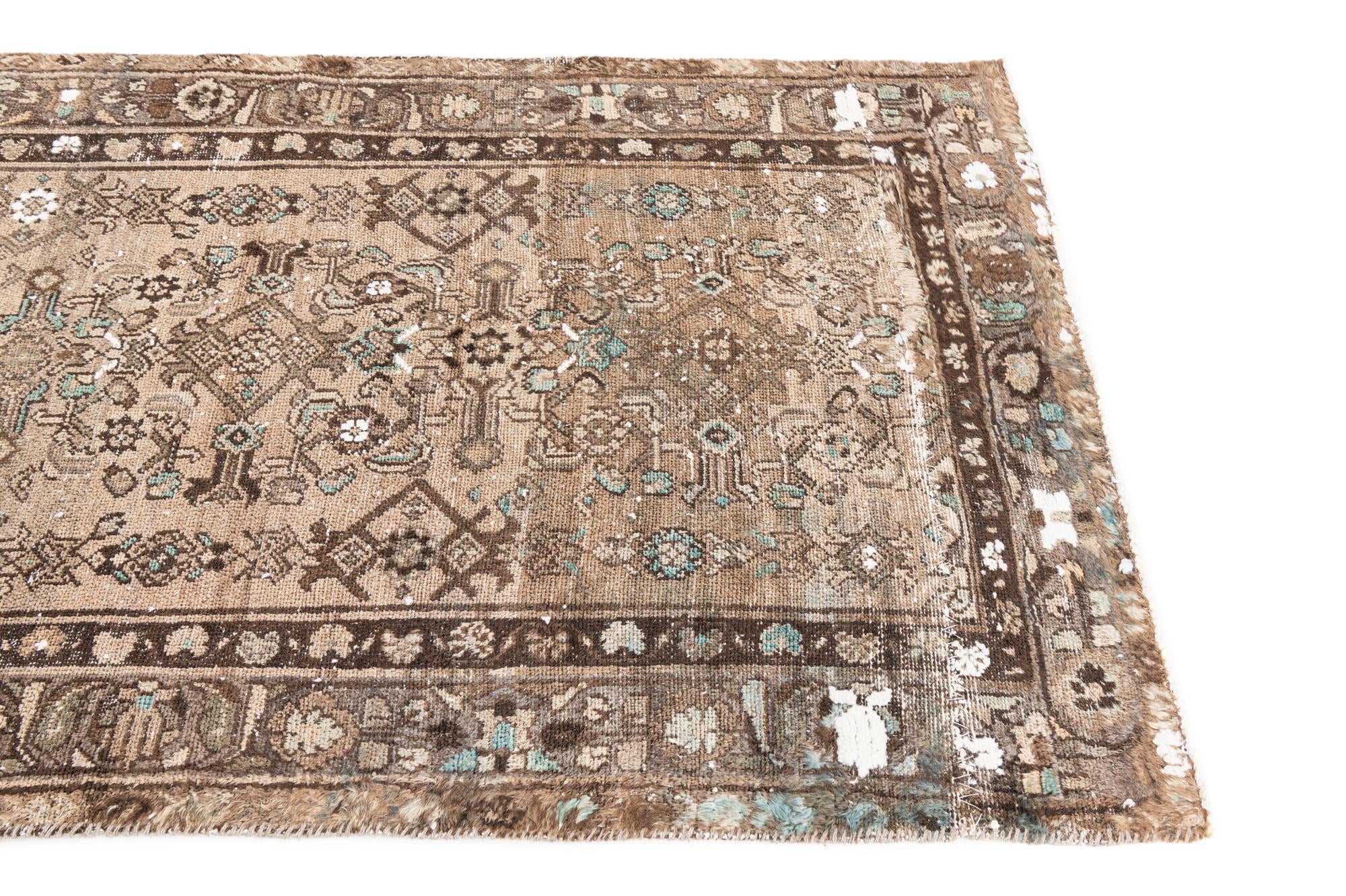 3' 5 x 9' 5 Hand Knotted Ultra Vintage Persian Wool Runner Rug