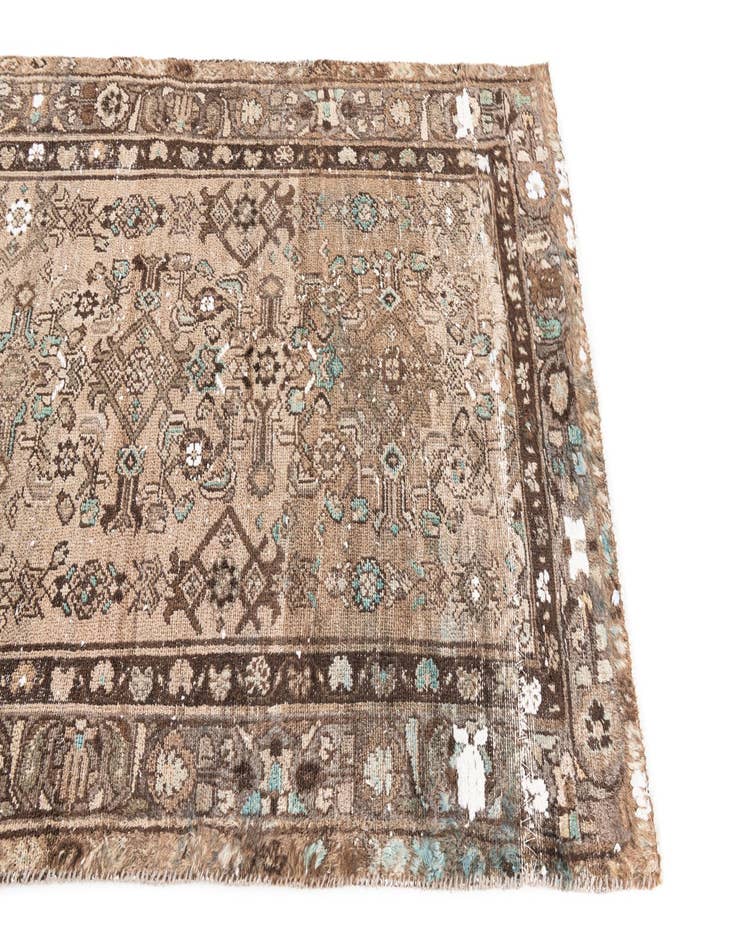 Detail image of  3' 5 x 9' 5  Hand Knotted Ultra Vintage Persian Wool Runner Rug