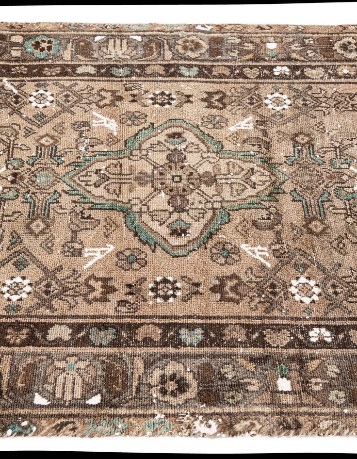 Detail image of  3' 5 x 9' 5  Hand Knotted Ultra Vintage Persian Wool Runner Rug