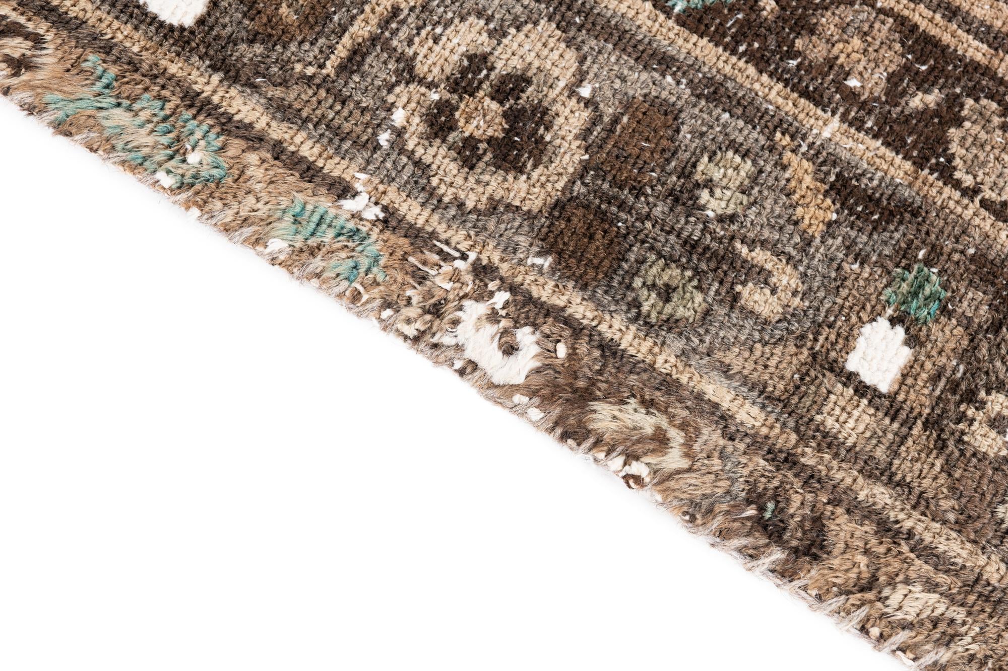 3' 5 x 9' 5 Hand Knotted Ultra Vintage Persian Wool Runner Rug
