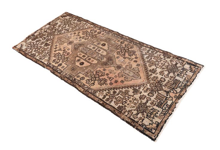 Detail image of 2' 6 x 5' 10 Hand Knotted Ultra Vintage Persian Wool Runner Rug
