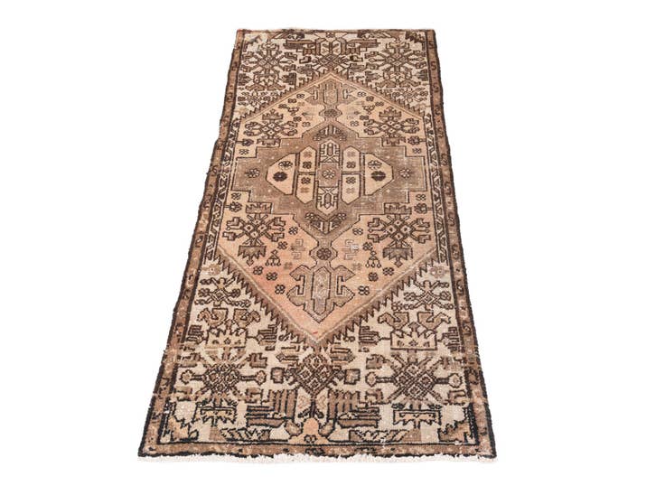 Detail image of 2' 6 x 5' 10 Hand Knotted Ultra Vintage Persian Wool Runner Rug